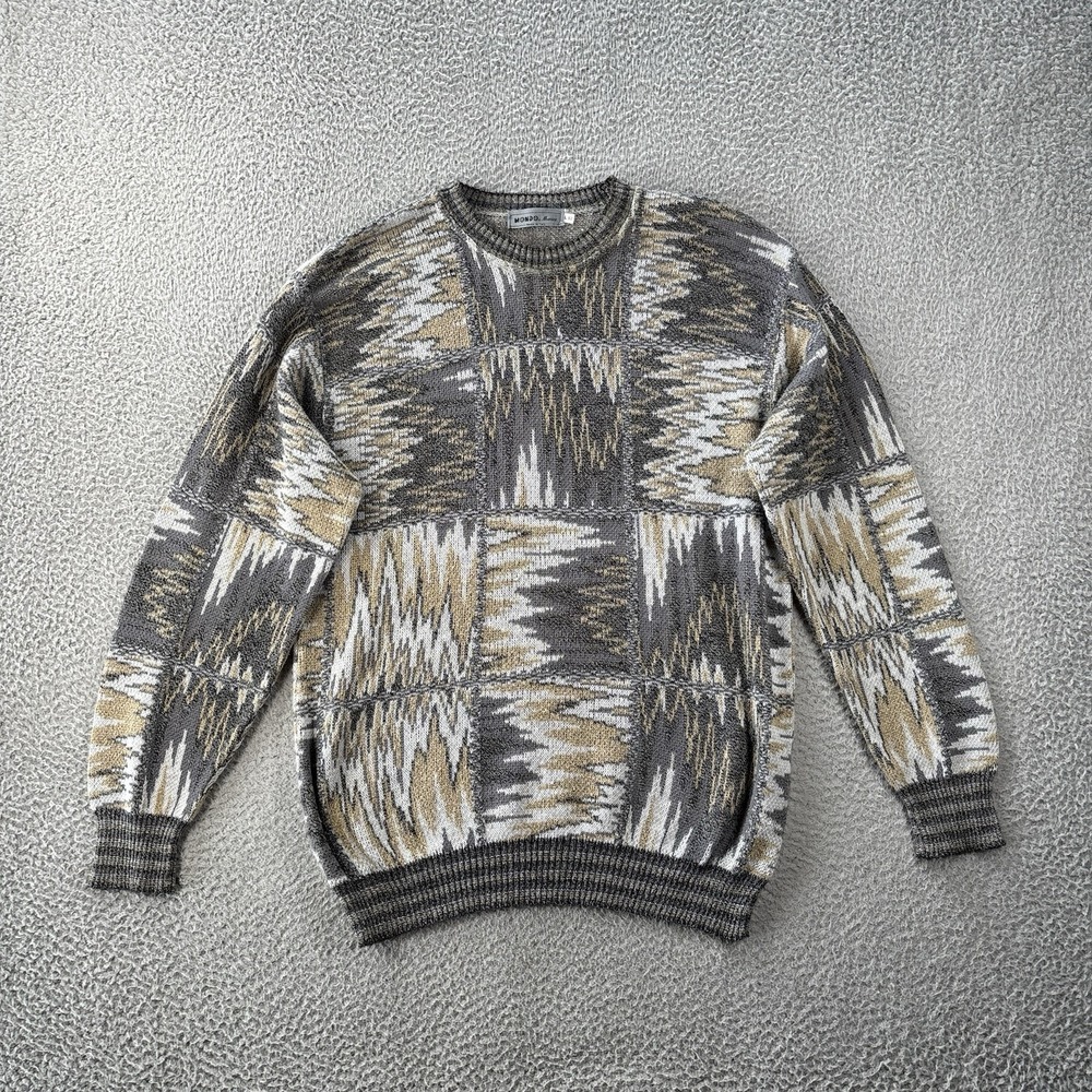 Vintage Mondo Di Marco Sweater 52 Large Abstract Geometric Made in Italy